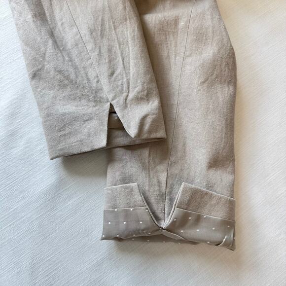 VENUS Linen Blend Blazer Jacket Women's Size 12 Beige with Fringe Details Career - Picture 9 of 13